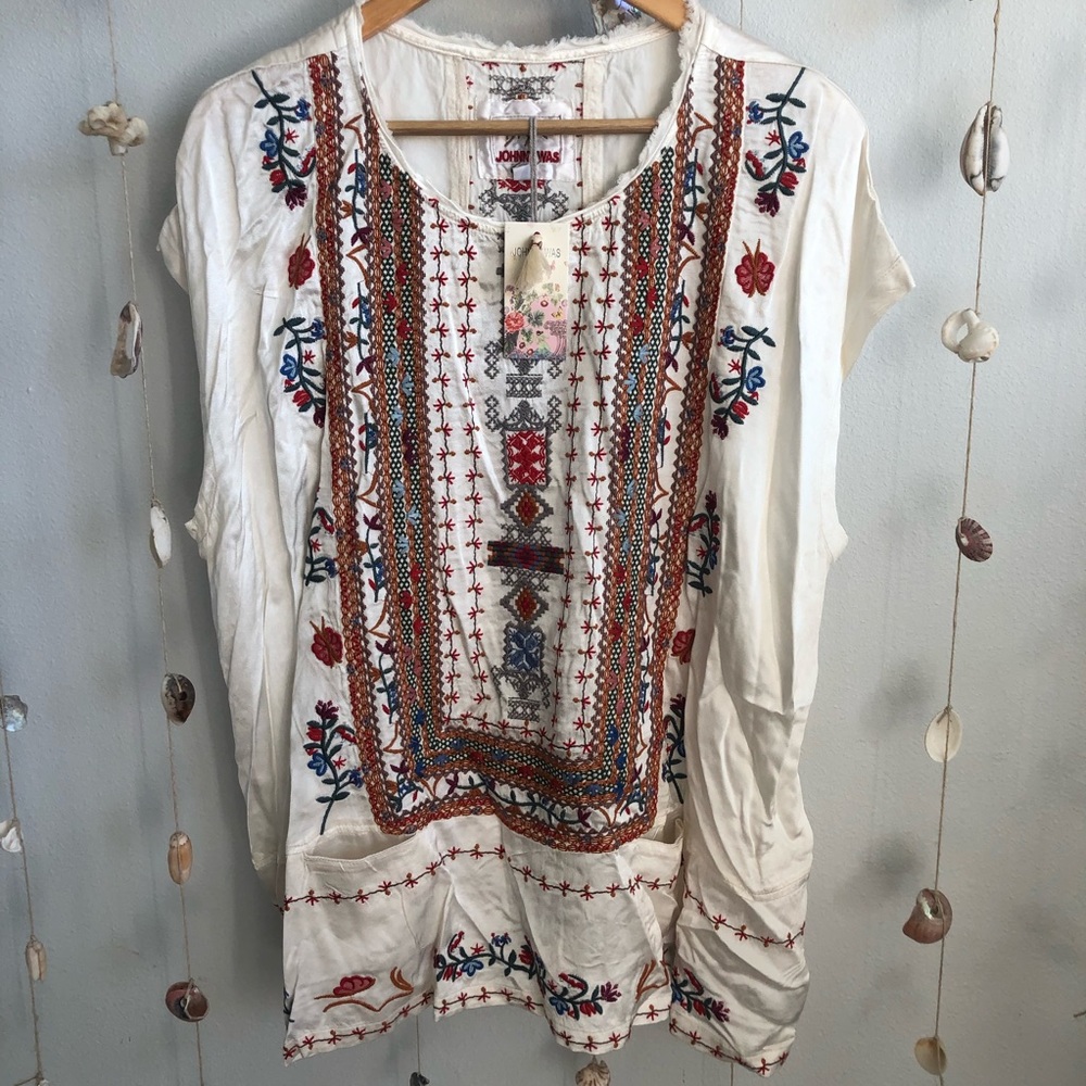 NWT Johnny Was Pepin Satin Blouse